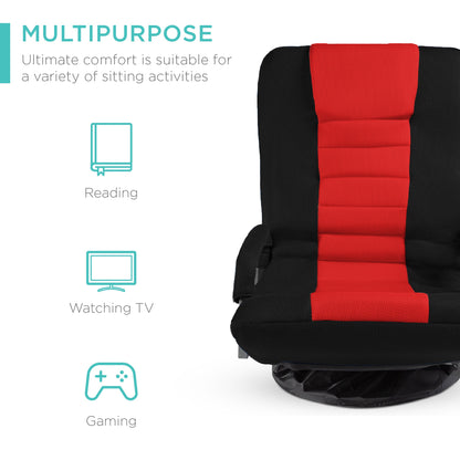 Gaming Floor Chair w/ 360-Degree Swivel, Armrest, Adjustable Backrest