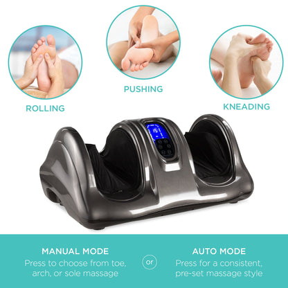 Therapeutic Foot Massager w/ High Intensity Rollers, Remote, 3 Modes