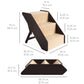 Foldable Adjustable, Non-Slip Wide Wooden Carpeted Pet Step Stairs