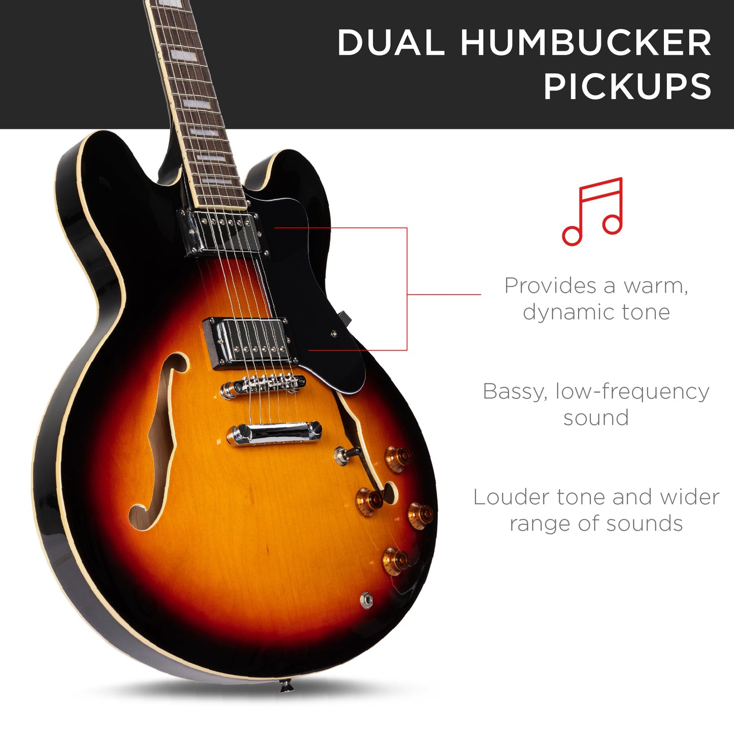 All-Inclusive Semi-Hollow Body Electric Guitar Set