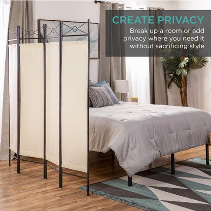 4-Panel Folding Privacy Screen Room Divider Decoration Accent, 6ft