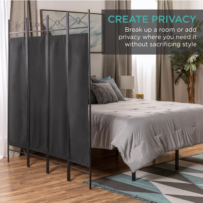 4-Panel Folding Privacy Screen Room Divider Decoration Accent, 6ft