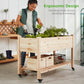 Mobile Raised Garden Bed Elevated Planter w/ Wheels, Shelf - 48x23.25x32in