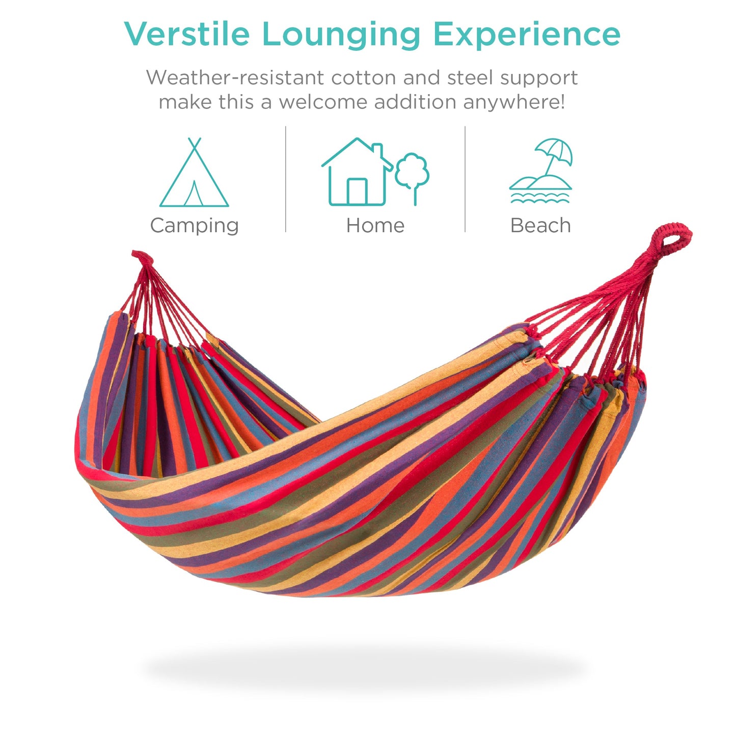 2-Person Brazilian-Style Double Hammock w/ Portable Carrying Bag