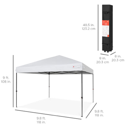 One-Person Setup Instant Pop Up Canopy w/ Wheeled Bag - 10x10ft