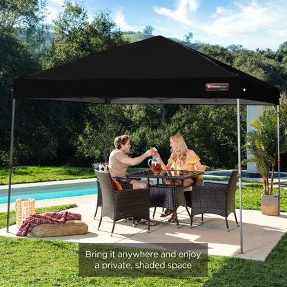 One-Person Setup Instant Pop Up Canopy w/ Wheeled Bag - 10x10ft