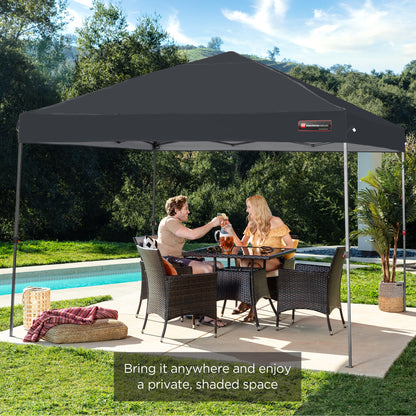 One-Person Setup Instant Pop Up Canopy w/ Wheeled Bag - 10x10ft