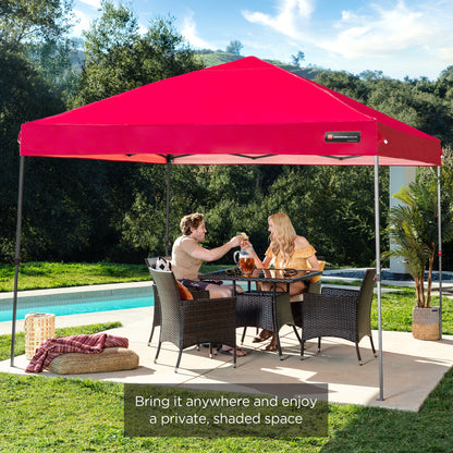 One-Person Setup Instant Pop Up Canopy w/ Wheeled Bag - 10x10ft