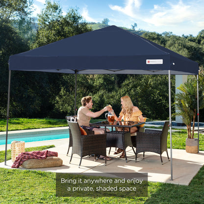 One-Person Setup Instant Pop Up Canopy w/ Wheeled Bag - 10x10ft