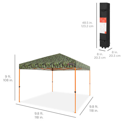 One-Person Setup Instant Pop Up Canopy w/ Wheeled Bag - 10x10ft