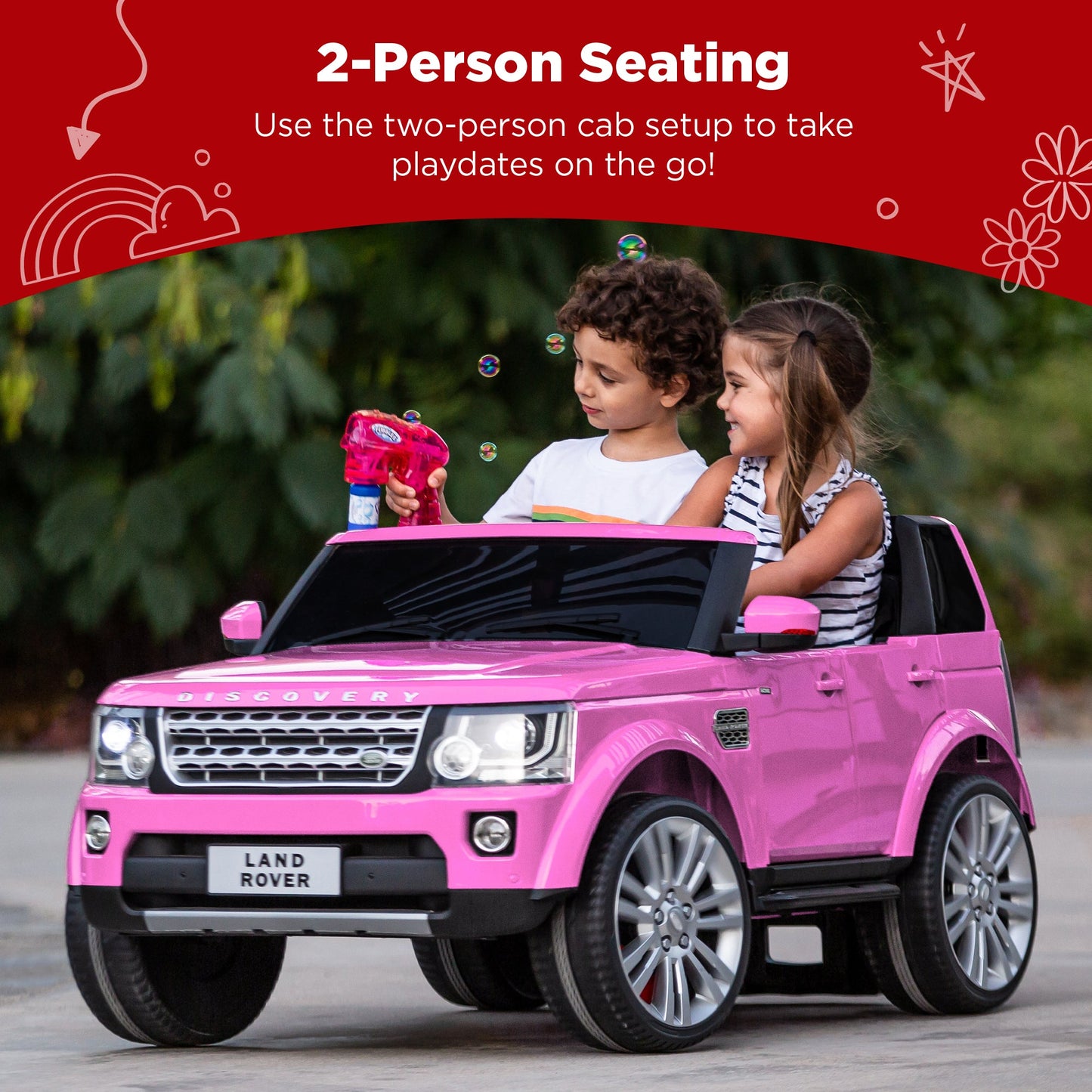 12V 2-Seater Licensed Land Rover Ride-On w/ Parent Remote Control