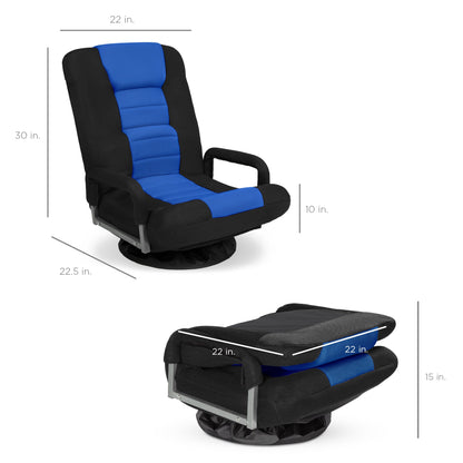 Gaming Floor Chair w/ 360-Degree Swivel, Armrest, Adjustable Backrest