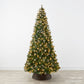 Pre-Lit Pre-Decorated Christmas Tree w/ Flocked Tips, Pine Cones