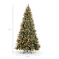 Pre-Lit Pre-Decorated Christmas Tree w/ Flocked Tips, Pine Cones