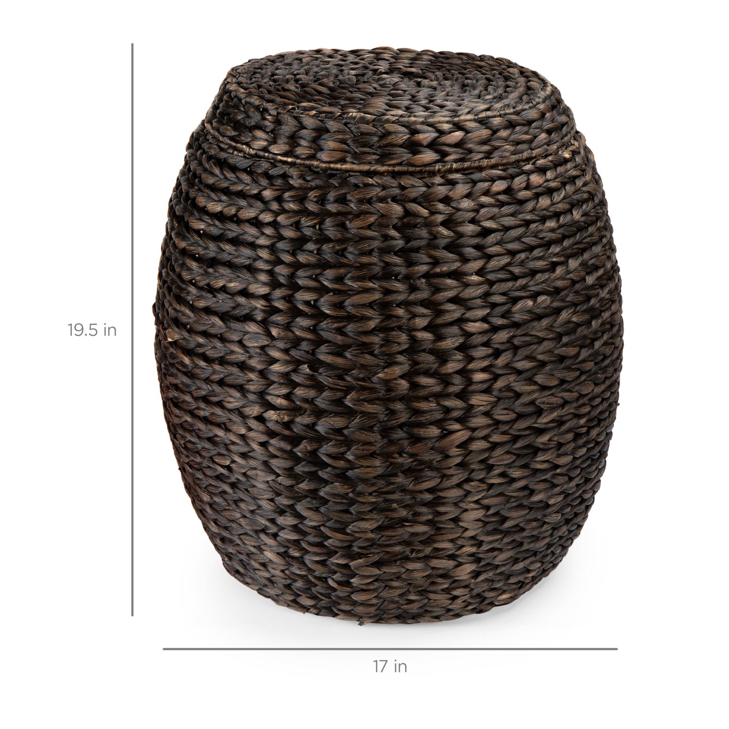 Vintage Hyacinth Storage Tote Basket, Organizer w/ Lid
