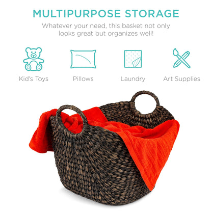 Large Multi-Purpose Seagrass Storage Basket w/ Handles