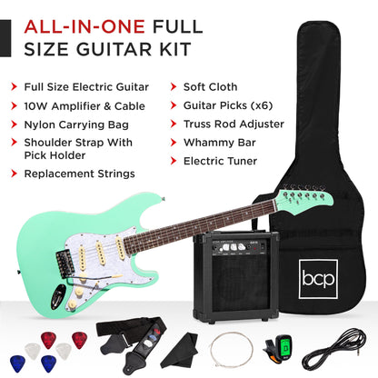 Beginner Electric Guitar Kit w/ Case, 10W Amp, Tremolo Bar - 39in