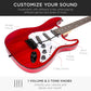 Beginner Electric Guitar Kit w/ Case, 10W Amp, Tremolo Bar - 39in