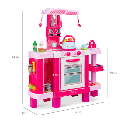 Pretend Play Kitchen Toy Set for Kids with Water Vapor Teapot