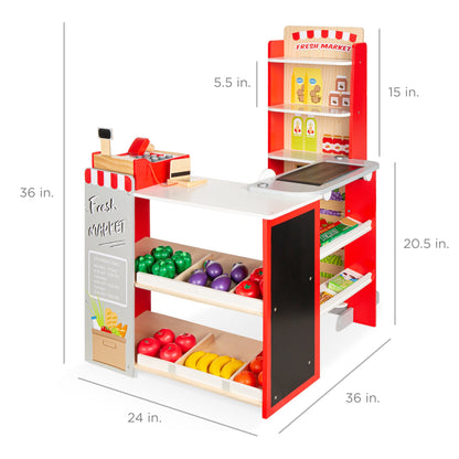 Kids Pretend Play Grocery Store Supermarket Toy Set w/ Accessories