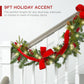 Pre-Lit Garland, Battery Powered w/ 100 Lights, 180 Tips, Pine Cones - 9ft