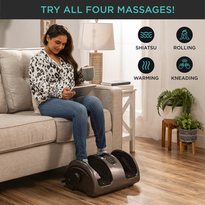 Reflexology Shiatsu Foot Massager w/ High-Intensity Rollers, Remote Control