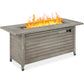 50,000 BTU Rectangular Propane Gas Fire Pit Table w/ Storage, Cover - 57in