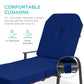 Outdoor Chaise Lounge Recliner Chair Furniture w/ 2 Cushions