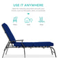 Outdoor Chaise Lounge Recliner Chair Furniture w/ 2 Cushions