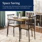 3-Piece Metal Wood Square Dining Table Furniture Set w/ 2 Chairs