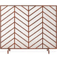 Single Panel Iron Chevron Fireplace Screen w/ Antique Finish - 38x31in