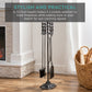 5-Piece Rustic Iron Indoor Outdoor Fireplace and Firepit Tool Set w/ Stand
