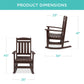 All-Weather Indoor Outdoor Porch Rocking Chair w/ 300lb Weight Capacity