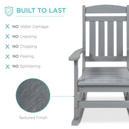 All-Weather Indoor Outdoor Porch Rocking Chair w/ 300lb Weight Capacity