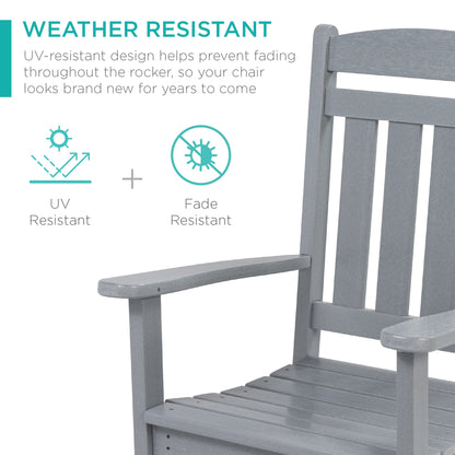 All-Weather Indoor Outdoor Porch Rocking Chair w/ 300lb Weight Capacity