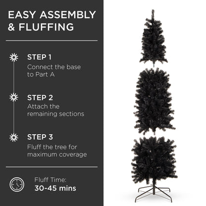 Black Artificial Pencil Holiday Christmas Tree