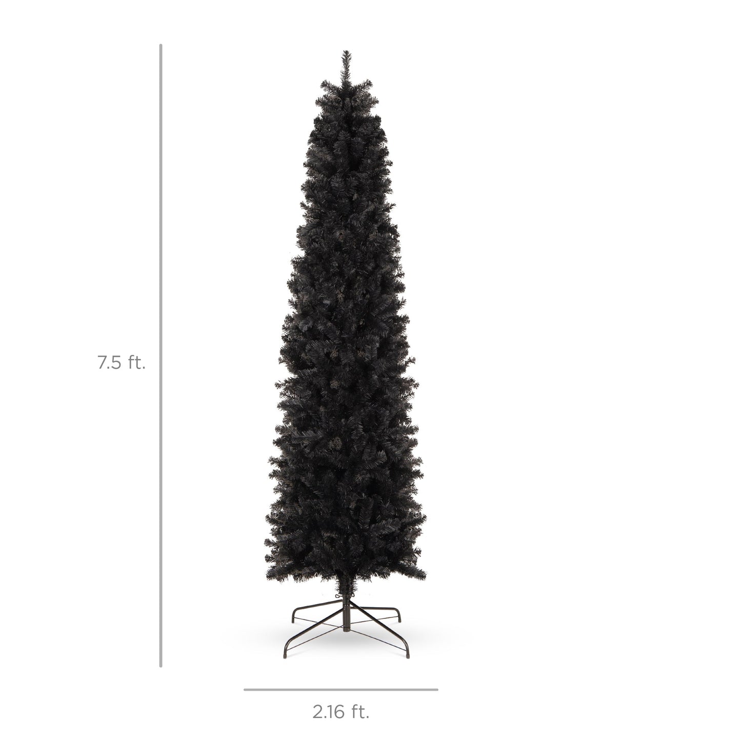 Black Artificial Pencil Holiday Christmas Tree