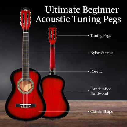 Kids Acoustic Guitar Beginner Starter Kit with Carrying Case - 30in