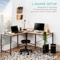 Modular L-Shaped Office Desk w/Customizable Setup - 94.5in