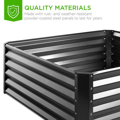 Outdoor Metal Raised Garden Bed for Vegetables, Flowers, Herbs - 4x4x1.5ft