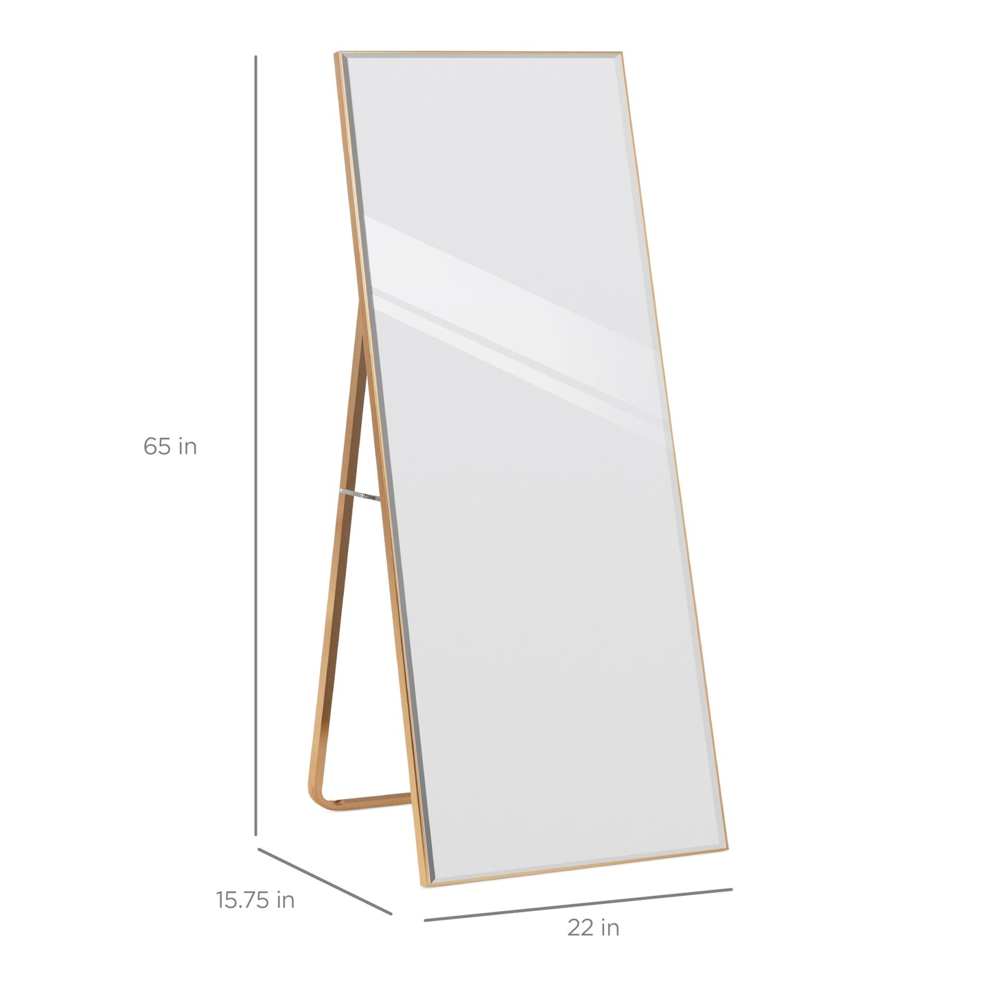 Large Full Length Mirror, Wall Hanging & Leaning Floor Mirror - 65x22in