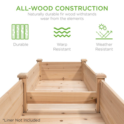 Raised Garden Bed, Elevated Wood Garden Planter Stand - 72x23x30in