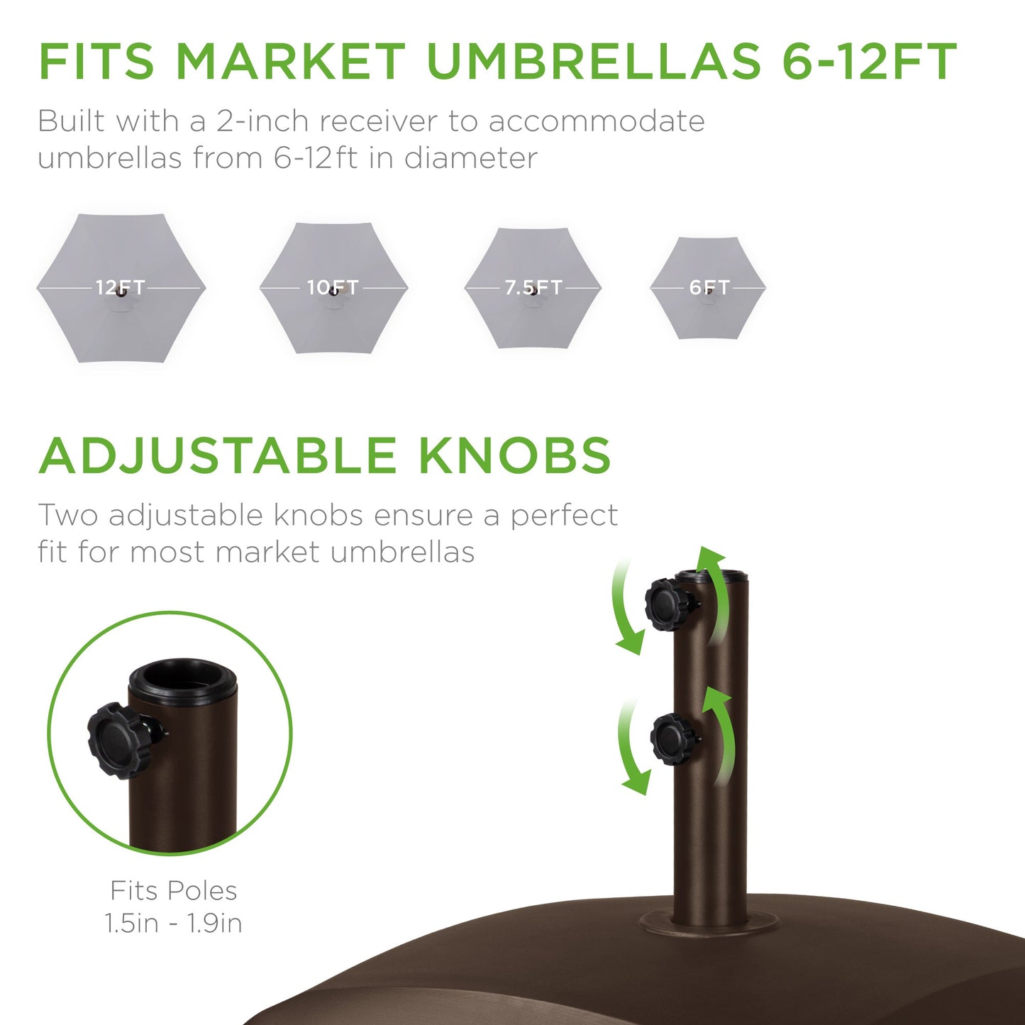 Fillable Mobile Umbrella Base Stand w/ 4 Wheels, 2 Locks, 123lb Capacity