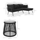 Rope Woven Sectional, L-Shape Sofa Set w/ Detachable Lounger, Table