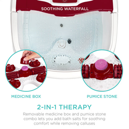 Automatic Heated Shiatsu Massage Foot Bath Spa w/ Pumice Stone