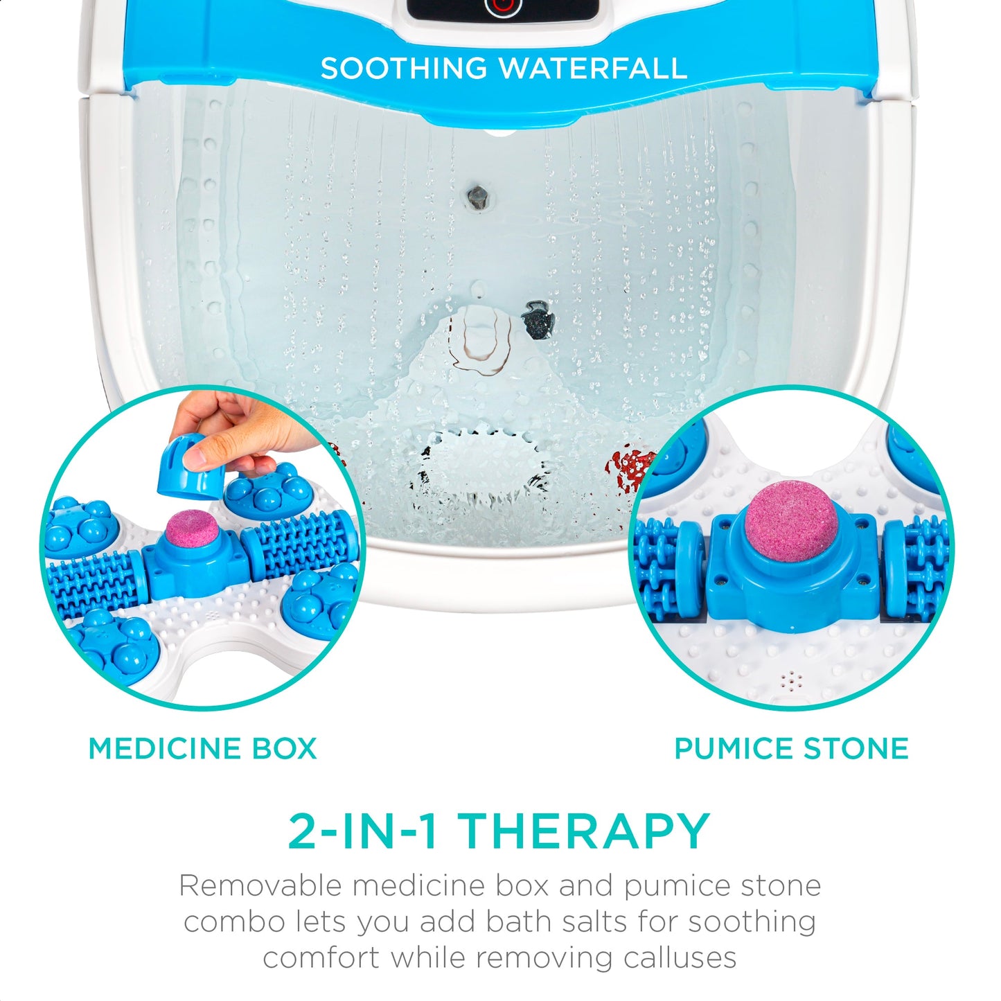 Automatic Heated Shiatsu Massage Foot Bath Spa w/ Pumice Stone