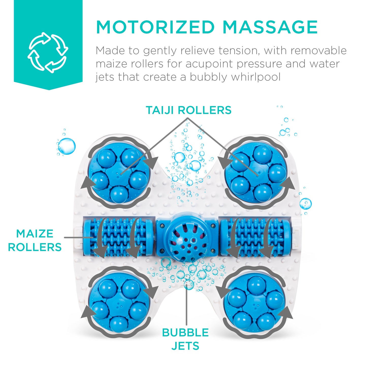 Automatic Heated Shiatsu Massage Foot Bath Spa w/ Pumice Stone