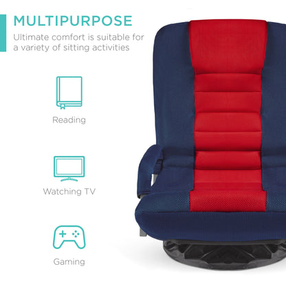 Gaming Floor Chair w/ 360-Degree Swivel, Armrest, Adjustable Backrest