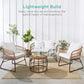 4-Piece Rope Wicker Outdoor Conversation Set w/ Cushions, Table