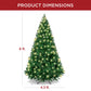 Premium Artificial Pre-Lit Pine Christmas Tree w/ 1,000 Tips, 250 Lights